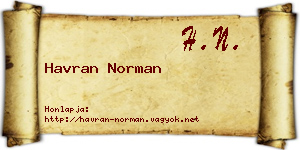 Havran Norman névjegykártya